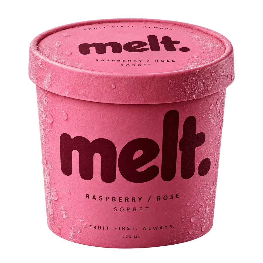 MELT Raspberry Rose frozen dessert tub